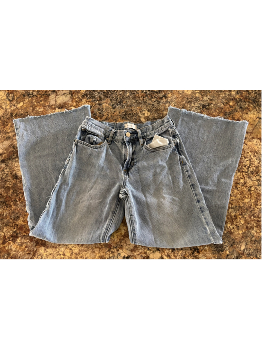 Women's PacSun Flare Jeans Size 23 Blue Raw Hem